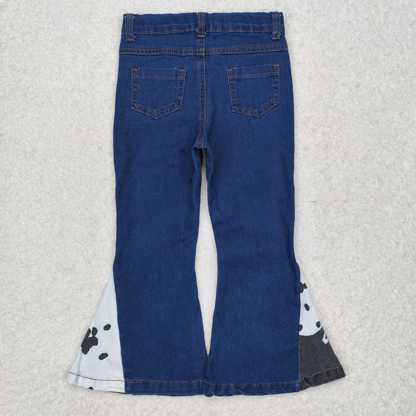 Baby Girl Western Cow Print Bell Denim Pants