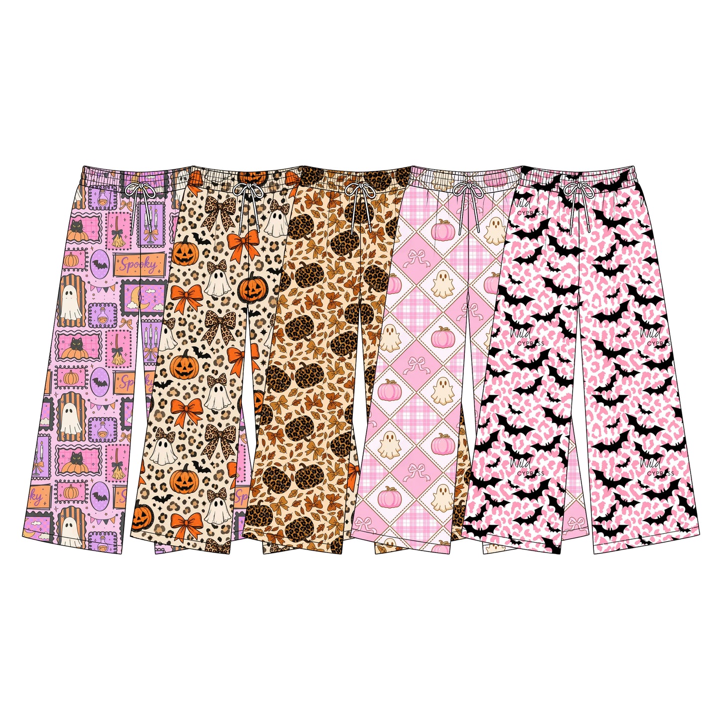 ( Moq 5 ) Custom Adult Women Bows Pumpkins Halloween Pants Bottom Clothes