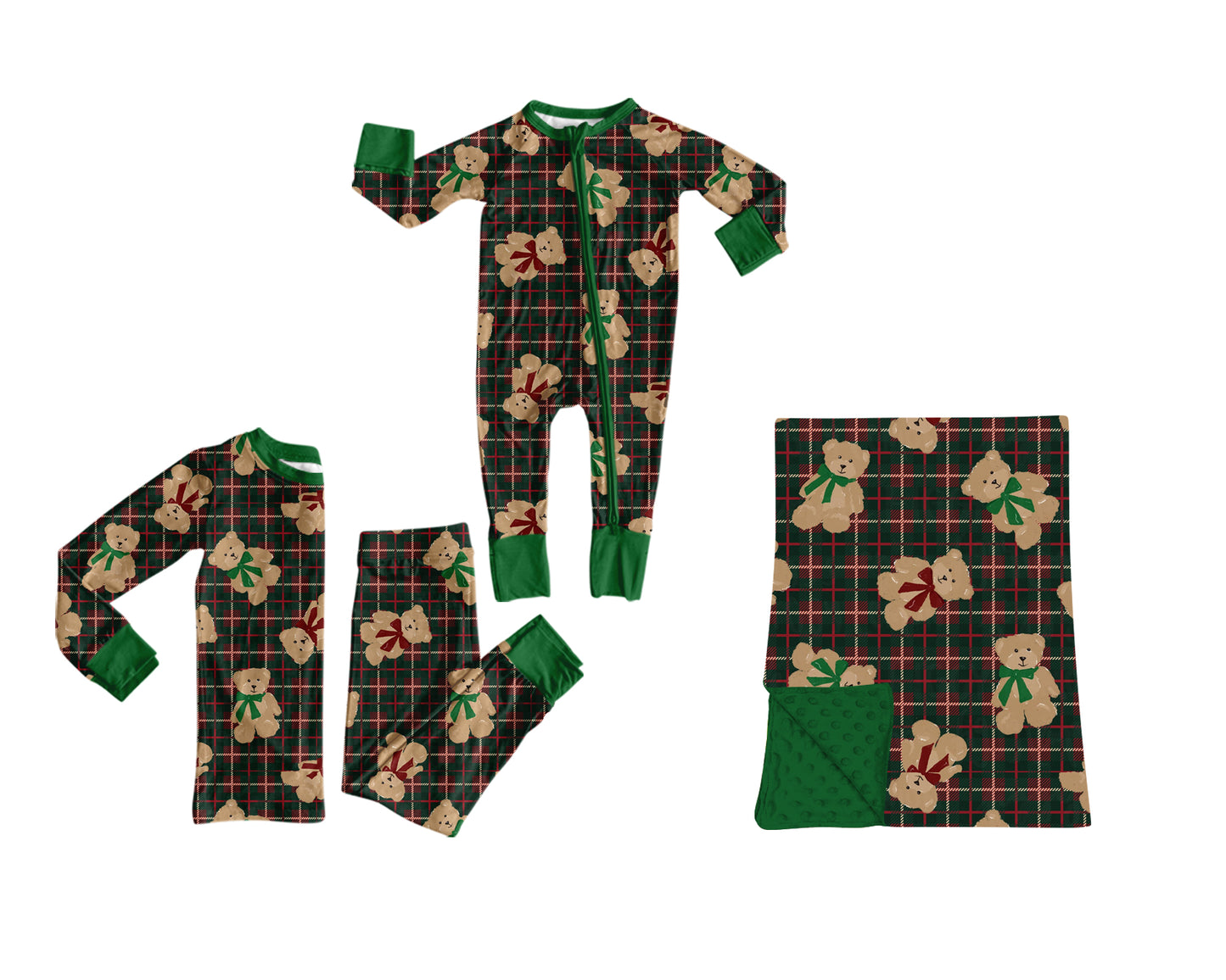 ( Moq 5 ) Sibling Baby Boys Kids Long Sleeves Zipper Romper Set Blanket Christmas Clothes