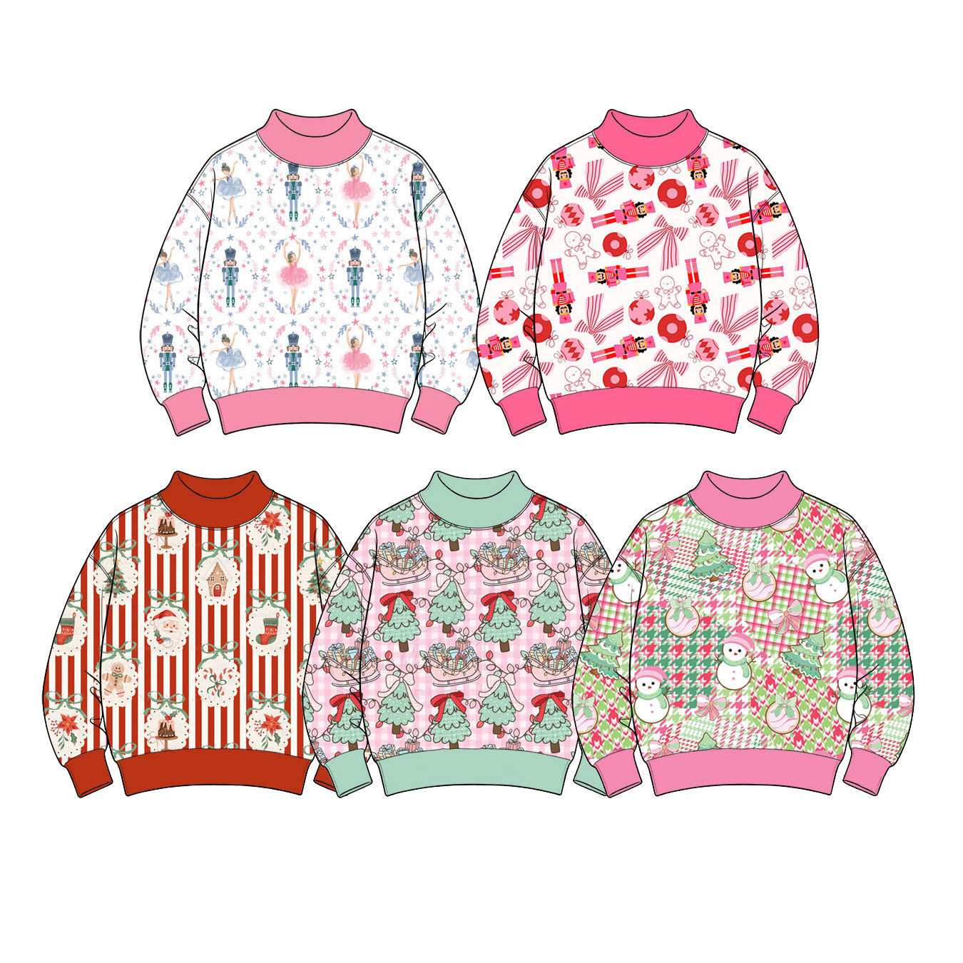 ( Moq 5 Each Style ) Sibling Baby Girls Kids Long Sleeves Christmas Shirts Tops Clothes