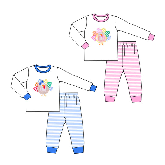 ( Moq 20 Each Style ) Sibling Baby Boys Girls turkey Shirts Stripes Fall Pants Sibling Pajamas Sets Clothes