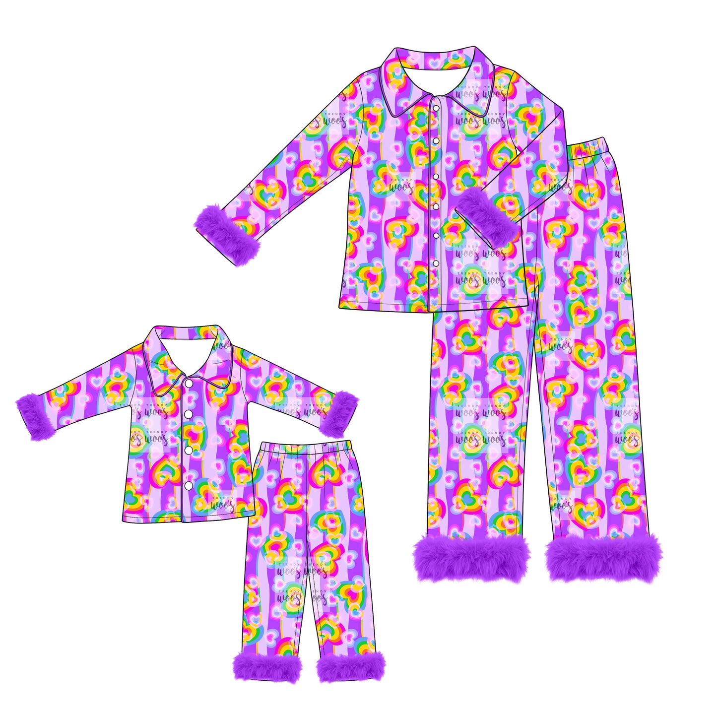 ( Moq 5 Each Style ) Sibling Baby Girls Kids Hearts Bows Valentine Pajamas Romper Set Clothes