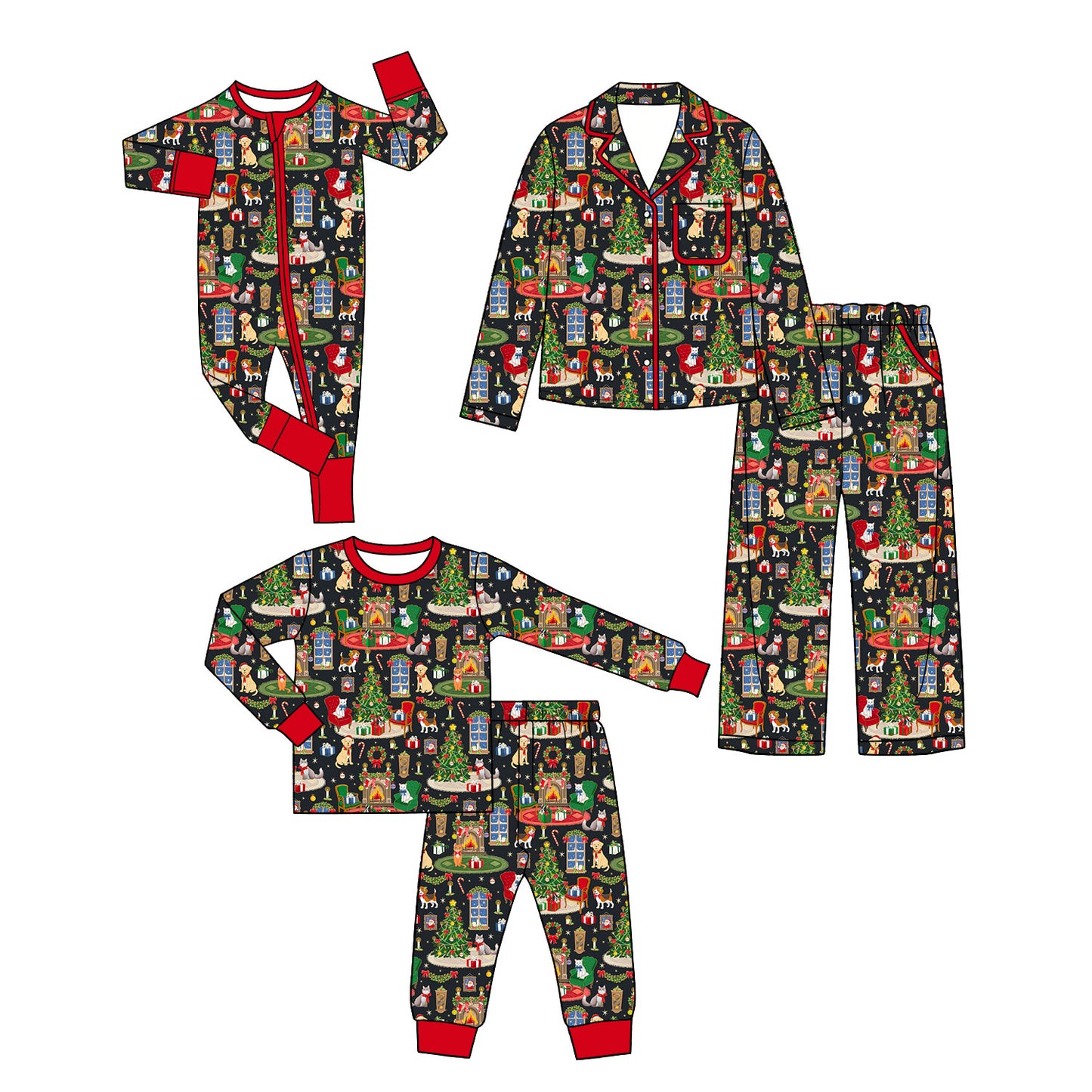 ( Moq 5 Each Style ) Baby Kids Adult Women Dogs Christmas Sibling Mommy And Me Family Sets Pajamas Clothes