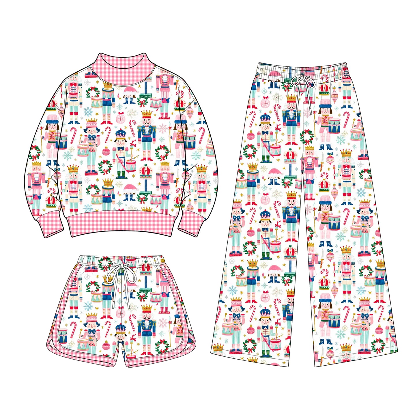 ( Moq 20 Each Style ) Sibling Baby Girls Kids Soldiers Christmas Shorts Set Pants Clothes