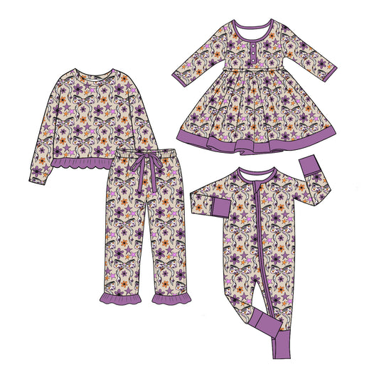 ( Moq 5 Each Style ) Baby Girls Kids Bows Flower Sibling Zipper Romper Dress Set Clothing