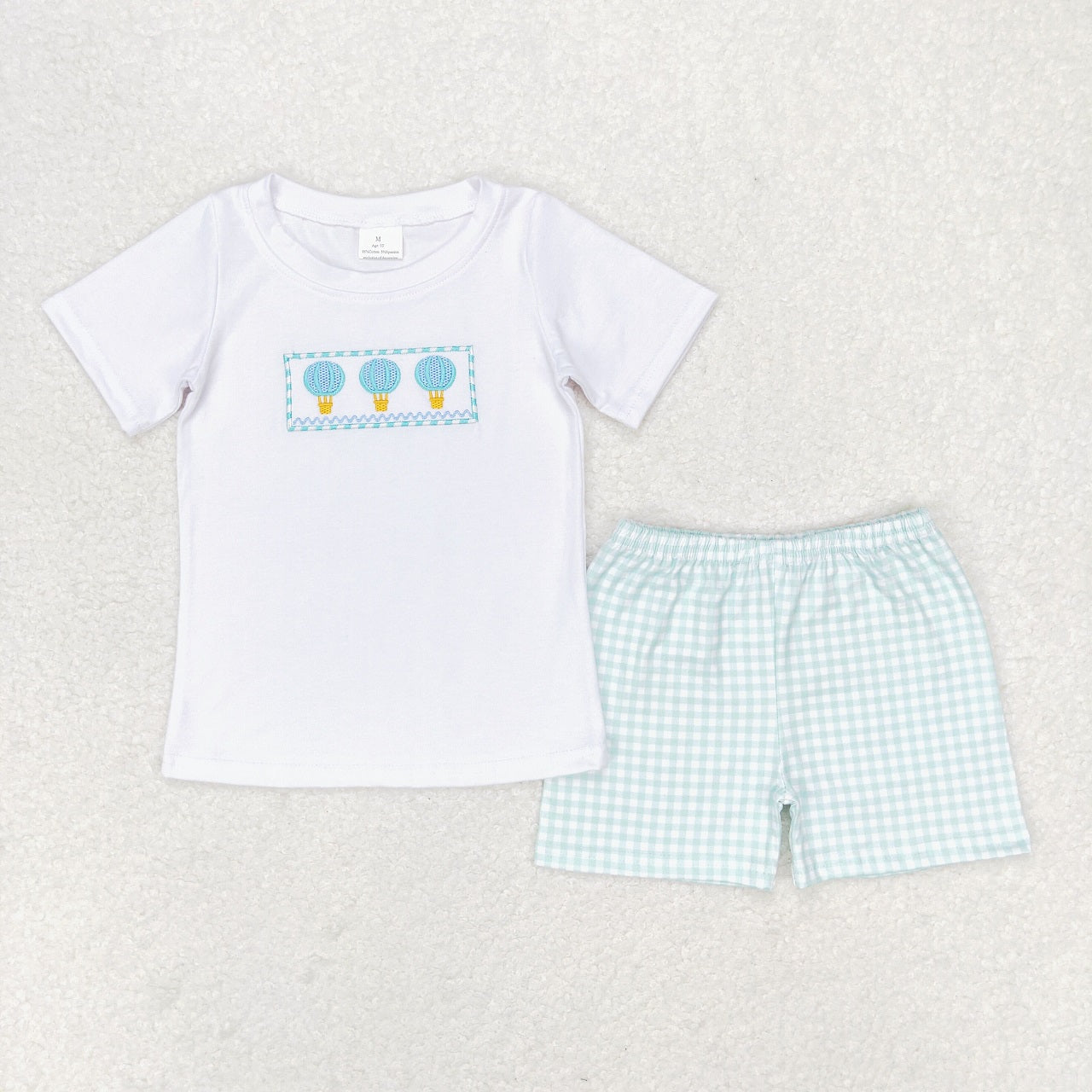 Baby Boy Girl Summer Embroidery Shirt Shorts Balloons Set Sibling Clothes