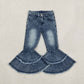 Baby Girls Kids Double-layered Bell Denim Pants Jeans RTS