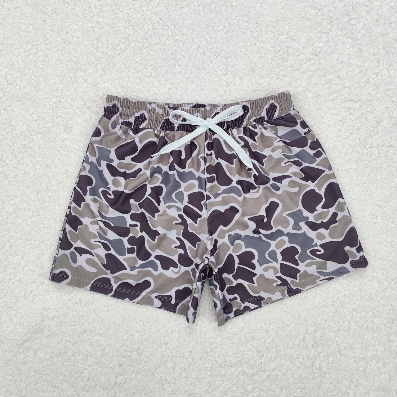 Daddy and Me Baby Boy Adult Swim Trunks Dark Grey Camo Hunting Pocket Shorts Swimsuit Swimwear