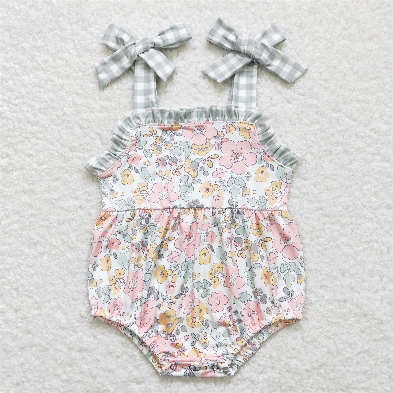 Baby Girl Summer Sleeveless Flower Set Romper Sibling Clothes