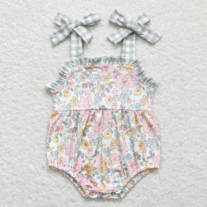 Baby Girl Summer Sleeveless Flower Set Romper Sibling Clothes