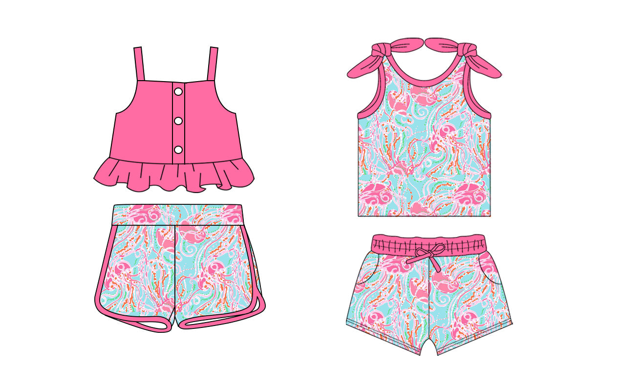 Baby Girl Straps Octopuses Sibling Set ( Moq 5 Each Style ) 1.20