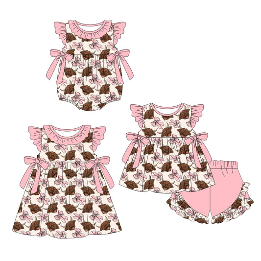 Baby Girl Bows Cow Western Sibling Romper Dress Set ( Moq 5 Each Style ) 1.17
