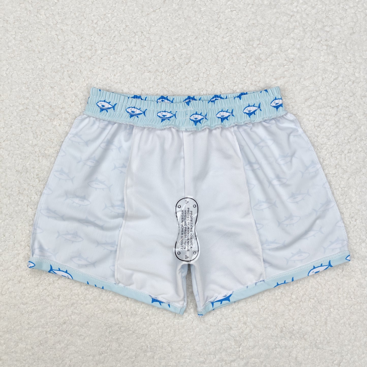 Baby Boy Fish Blue Swim Trunks Shorts