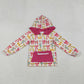 Baby Girl Long Sleeves Colorful Bows Hoodie Zipper Pullover Tops RTS