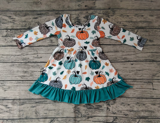 GLD0223 Pre-order Baby Girl Long Sleeves Pumpkin Dress