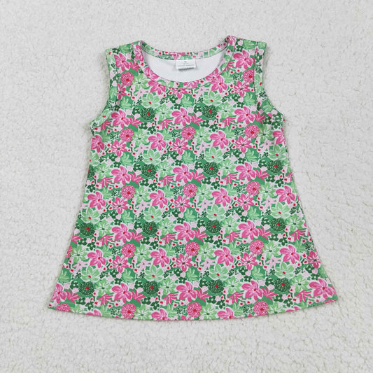 Preorder Baby Girl Sleeveless Flower Yoga Active Tops RTS