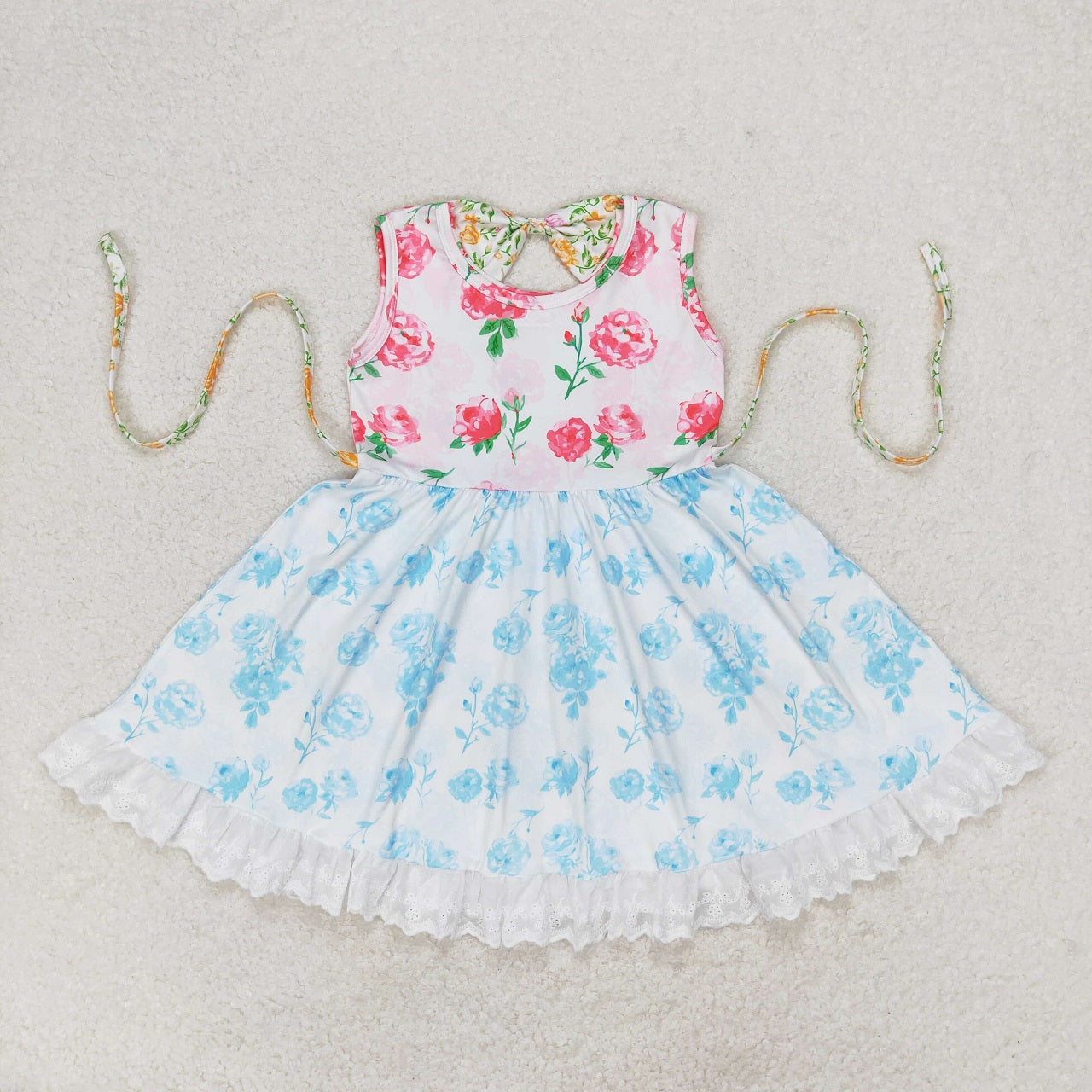 Baby Girl Sleeveless Flower Summer Set Dress Sibling Clothes