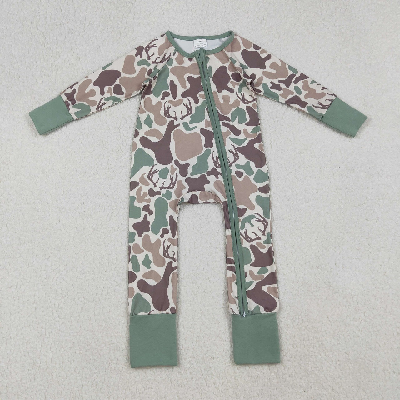 Sibling Baby Boys Ducks Hunting Season Camo Southern Zipper Footie Rompers