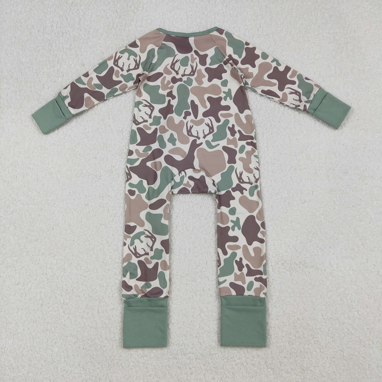 Sibling Baby Boys Ducks Hunting Season Camo Southern Zipper Footie Rompers