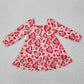 Baby Girl Long Sleeves Valentines Hearts Ruffle Dress