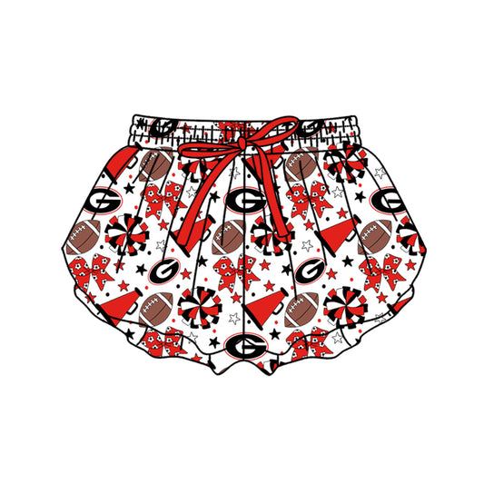 ( Moq 5 ) Baby Girls Kids Red Bows Cheer Football Shorts Bottoms Team Clothes