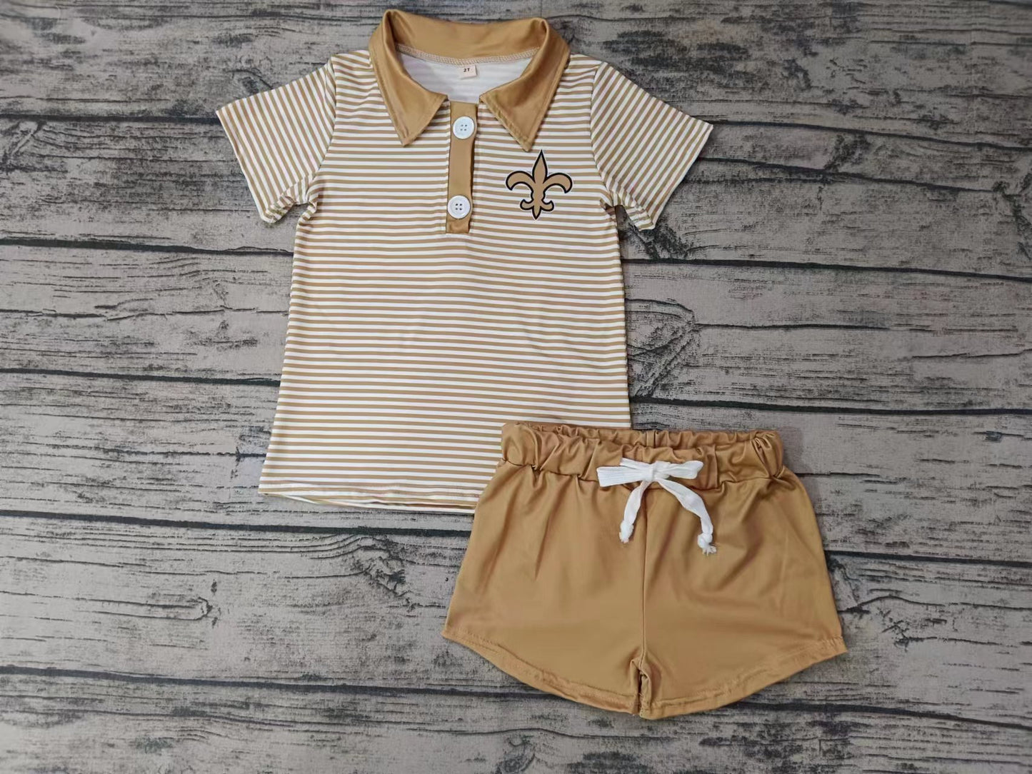 Baby Boy Stripes Short Sleeves Shirts Shorts Team Outfit Moq 5