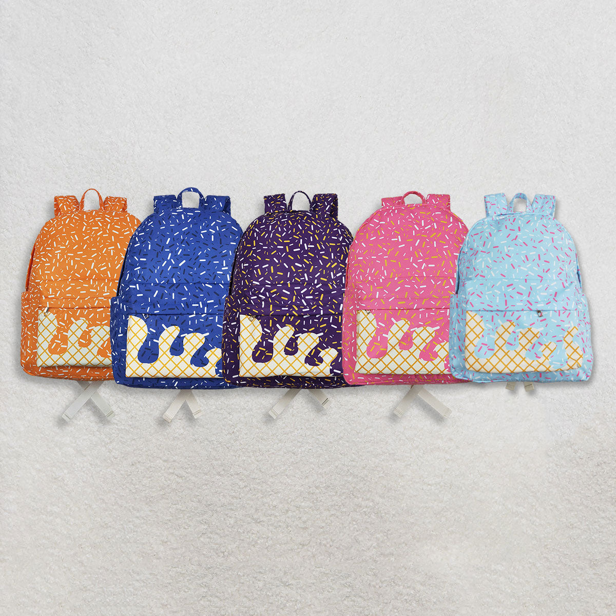 Sibling Baby Kids Team Drip Sprinkles Zipper Backpacks School Bags RTS