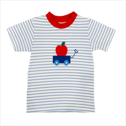 Moq 3 Pre-order BT0625 Baby Boy Short Sleeves Stripes Back To School Shirt Tops