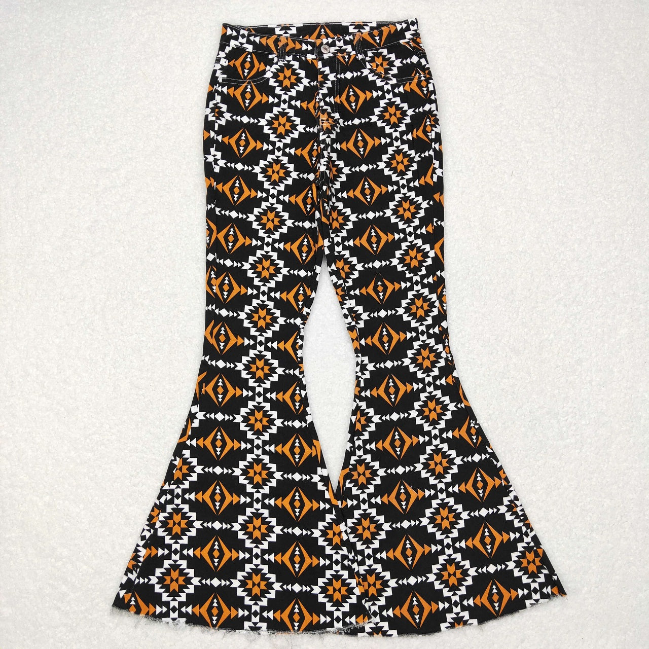 P0298 Adult Women Aztec Denim Jeans Bell Pants