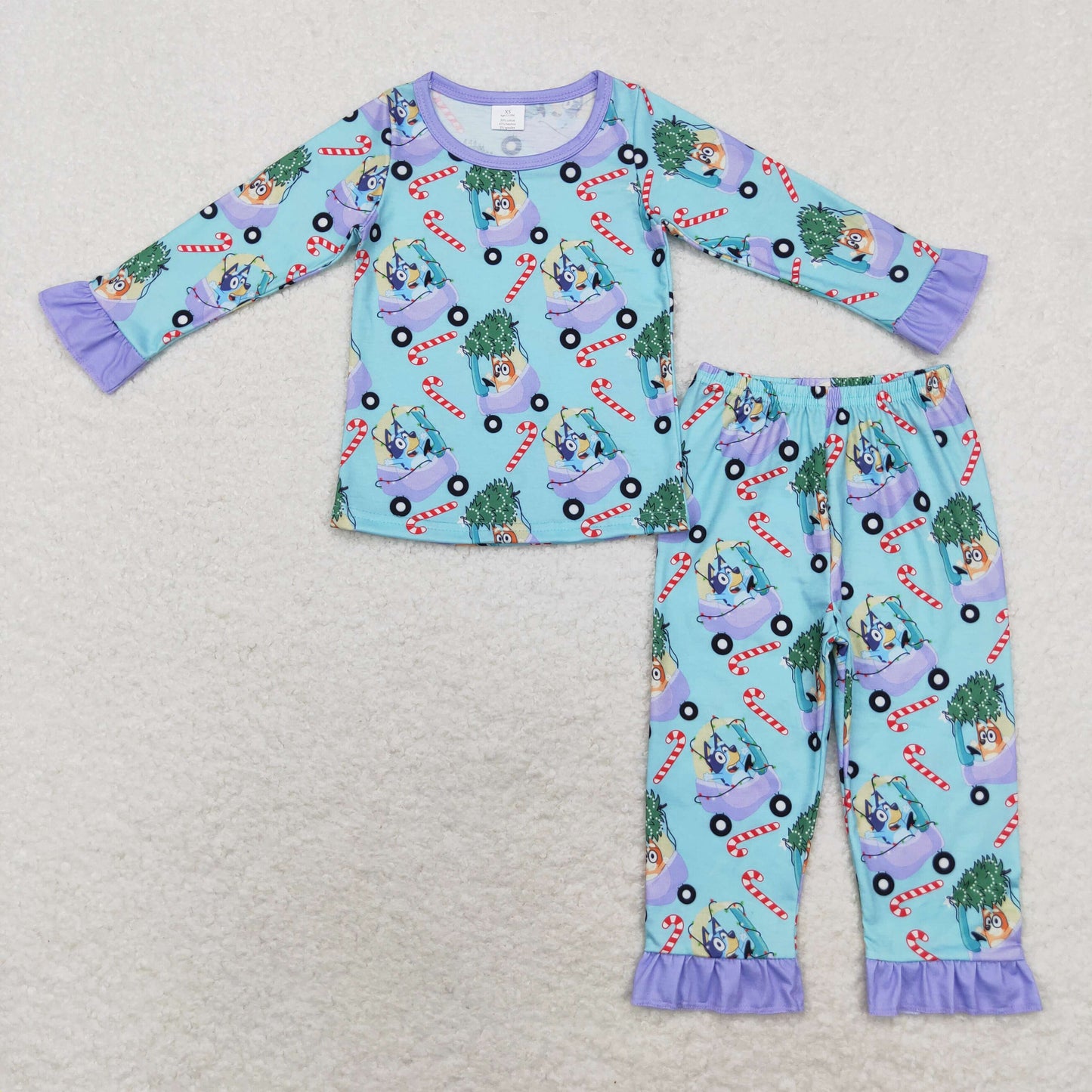 Baby Girl Christmas Dogs Candy Shirt Pants Pajamas Set