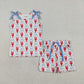 Baby Girls Kids Sleeveless Crayfish Bows Tops Shorts Summer Set RTS
