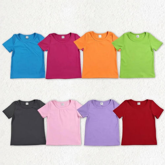 Sibling Baby Girls Kids Short Sleeves Shirts Yoga Active Pullovers Clothes RTS