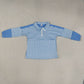 Baby Girls Kids Long Sleeves Blue Stripes Zipper Pullover Yoga Active Shirt RTS