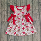 Baby Girl Kids Short Sleeves Baseball Bows Knee Length Dress RTS
