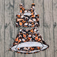 Baby Girl Shot Sleeves Orange Football Bows Cheer Tops Skort Team Yoga Active Set RTS