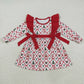 Baby Girl Long Sleeves Christmas Santa Bows Knee Length Dress RTS