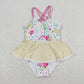 Baby Girl Summer Floral One Piece Sibling Sister Swimsuits