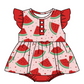 Baby Girl Short Sleeves Watermelon Hearts Sibling Romper Dress Clothes Set ( Moq 5 Each Design )