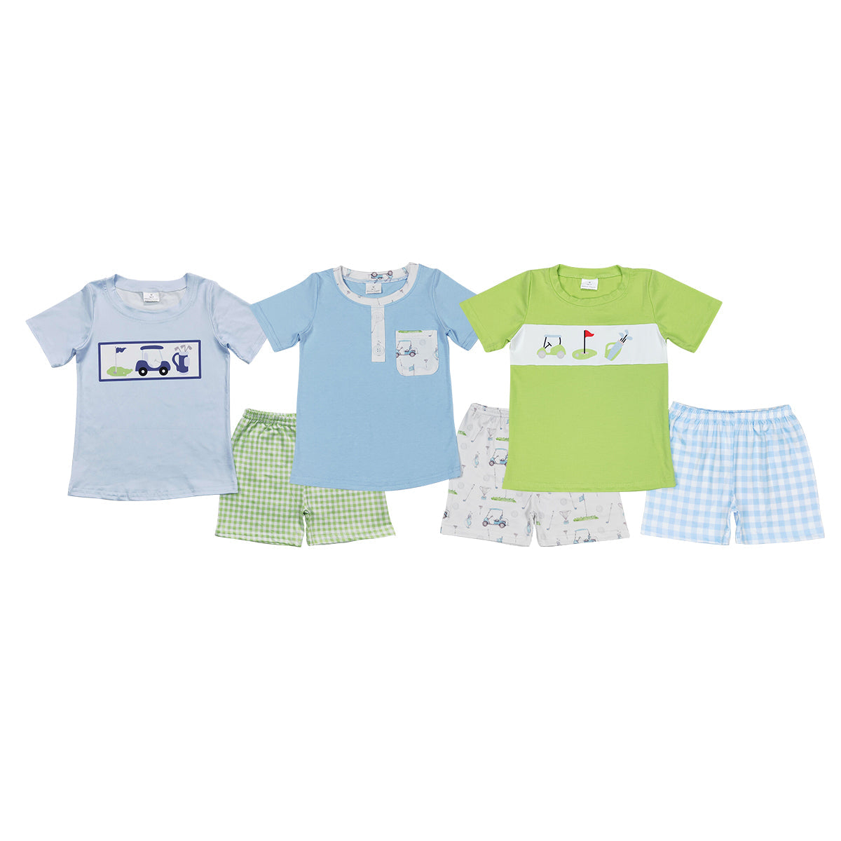 Baby Boy Short Sleeves Golf Shirt Shorts Sibling Set Summer Clothes RTS