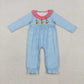 Sibling Baby Girls Kids Long Sleeves Embroidery Ducks Stripes Romper Set RTS