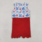 Sibling Baby Girls Kids 4th of July Bows Skort Yoga Active Dress Set Clothes RTS