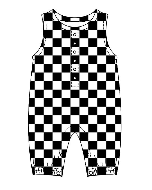 Baby Girl Sibling Black Checkered Shirt Romper Set Moq 5