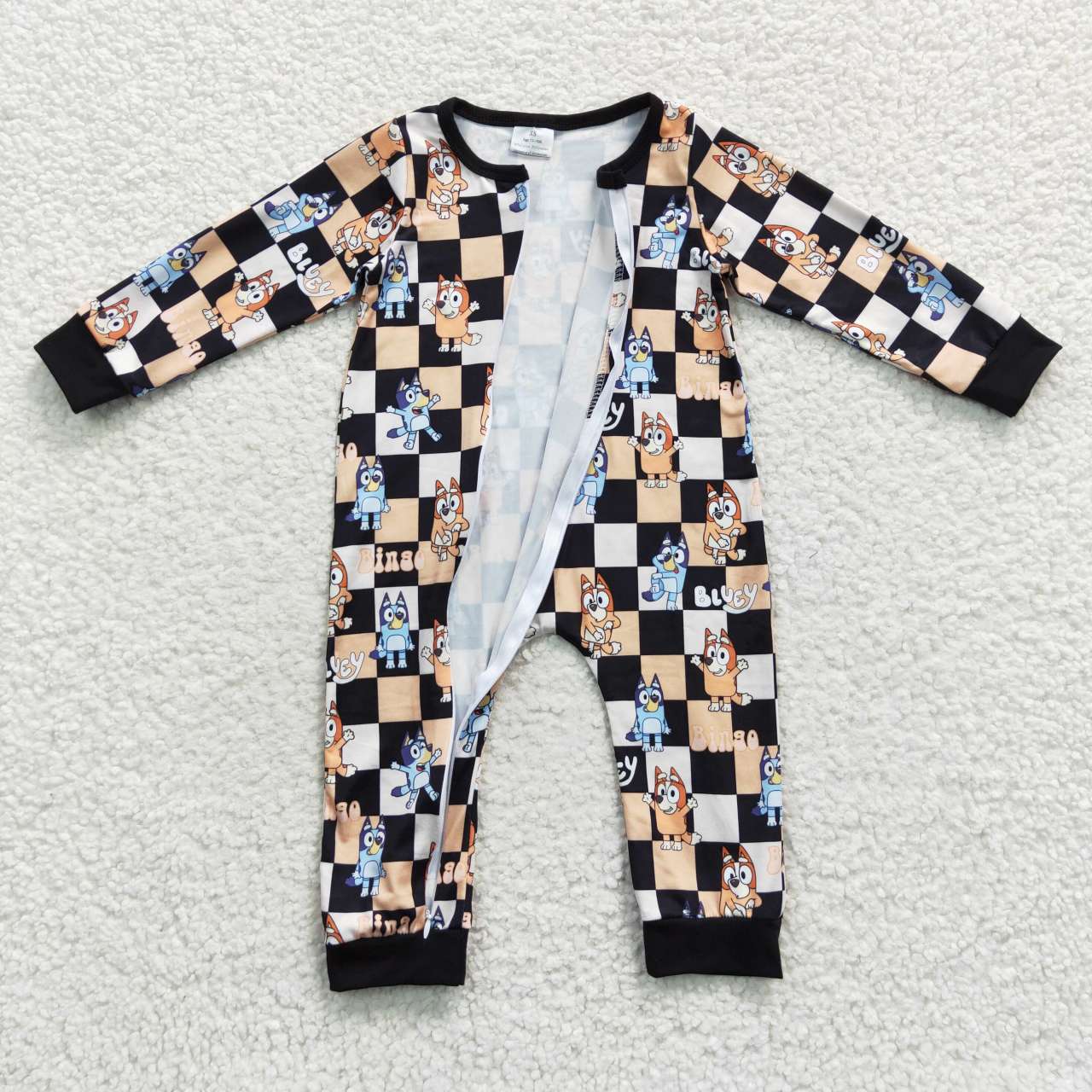 LR0359 Baby Boy Long Sleeves One Piece Dogs Zip Romper