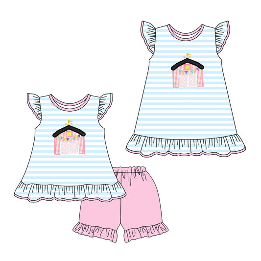 Baby Girl Short Sleeves Farm Sibling Dress Set ( Moq 5 Each Style ) 1.18
