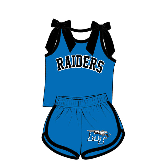 ( Moq 5 ) Baby Girls Kids Sleeveless Bows Shirt Shorts Team Set Clothes