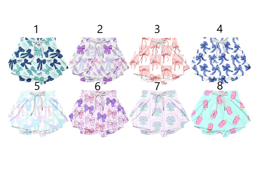 Baby Girl Summer Bows Shorts Skirt Sibling Skorts Bottoms ( Moq 5 Each Style ) 4.1