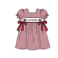 ( Moq 5 ) Baby Girls Toddler Short Sleeves Elephant Bows Stripes Knee Length Dress 1.29