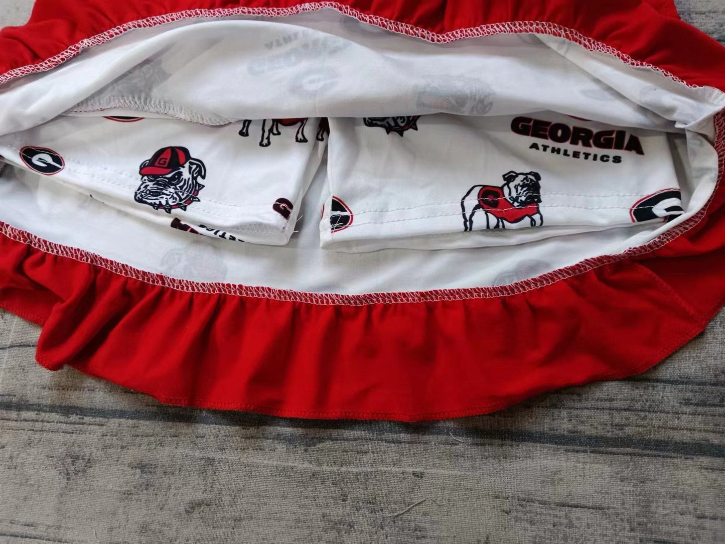 Baby Girl Sleeveless Stripes Tops Dog Skirt Shorts Team Clothes Set Moq 5