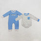 Sibling Baby Boys Long Sleeves Embroidery Ducks Rompers RTS