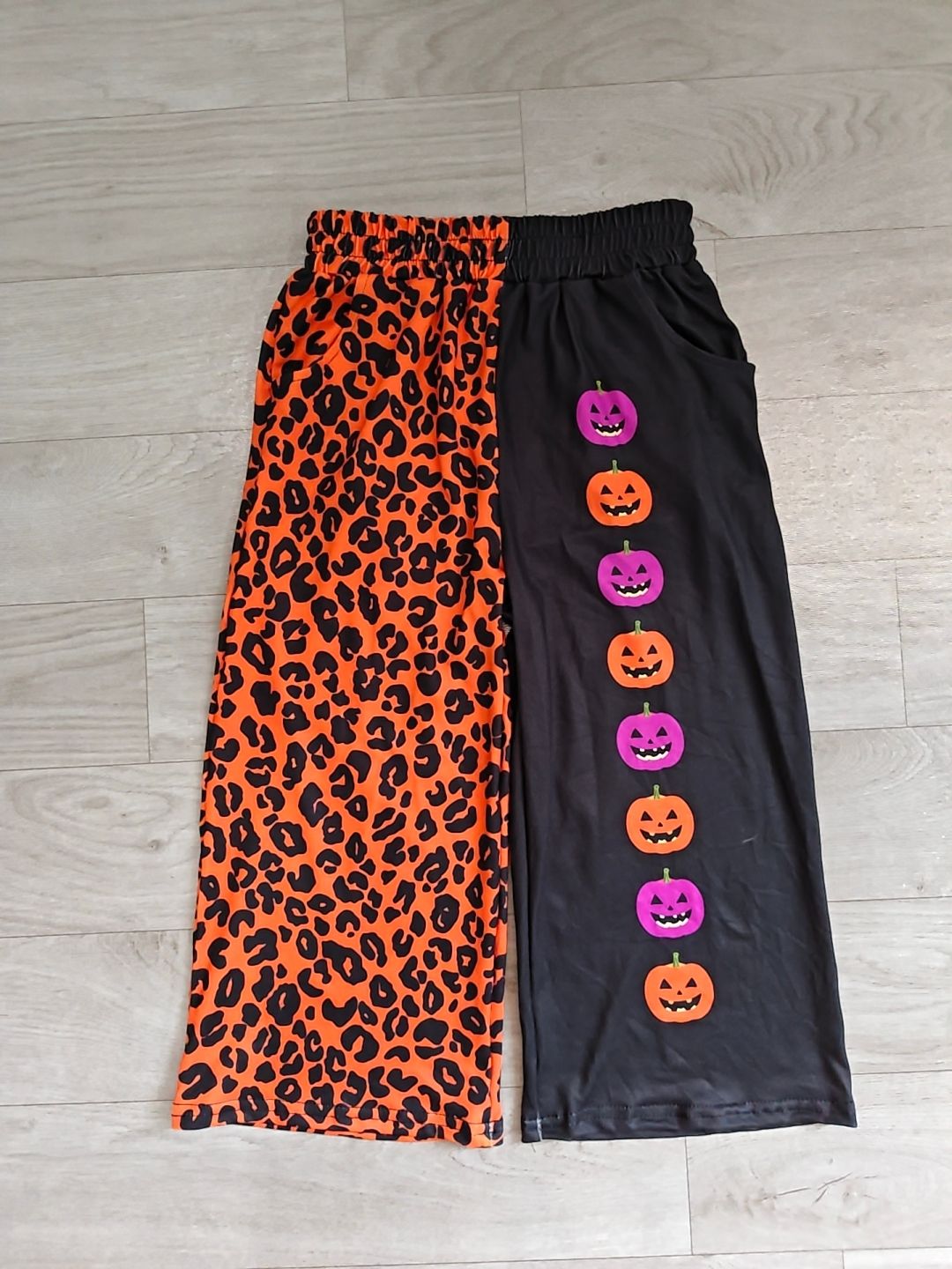 ( No moq ) Baby Girls Kids Halloween Pumpkins Leopard Pants Bottoms Clothes
